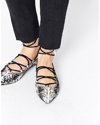 Senso Gia Snake Pony Multi Strap Flat Shoes