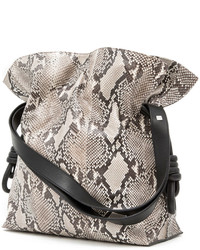 Loewe Flaco Knot Python Bucket Bag