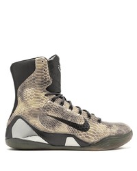 Grey Snake Canvas High Top Sneakers