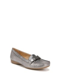 Grey Snake Canvas Loafers