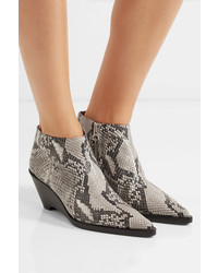 Acne Studios Cammie Snake Effect Leather Ankle Boots Snake Print