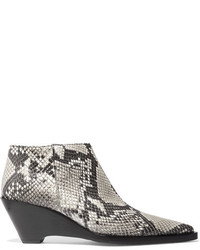 Acne Studios Cammie Snake Effect Leather Ankle Boots Snake Print
