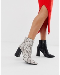 Public Desire Hyper Two Tone Snake Ankle Boots