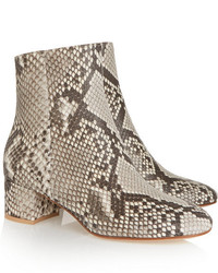 Gianvito Rossi Python Ankle Boots Snake Print