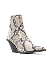 Gia Couture Python Print Ankle Boots