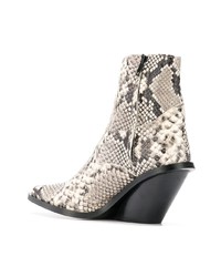 Gia Couture Python Print Ankle Boots