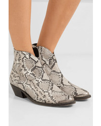 Golden Goose Young Distressed Snake Effect Leather Ankle Boots