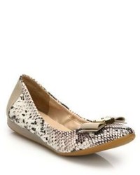 Cole Haan Tali Snake Embossed Leather Ballet Flats