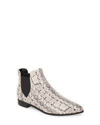 Grey Snake Leather Chelsea Boots