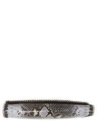 Phase 3 Snake Embossed Faux Leather Foldover Clutch