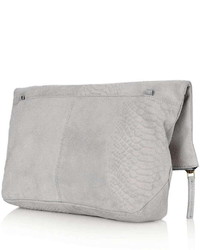 Topshop Suede Fold Over Clutch