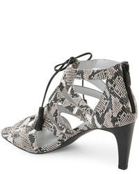 Tahari Snake Embossed Lucky Cut Out High Heel Sandals