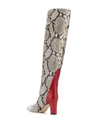 Gia Couture Python Print Knee High Boots