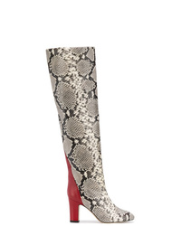 Gia Couture Python Print Knee High Boots