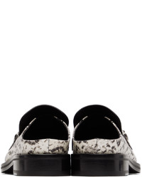 Martine Rose Black White Leather Mule Loafers