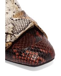 No.21 No 21 Knotted Snake Effect Leather Slippers Snake Print