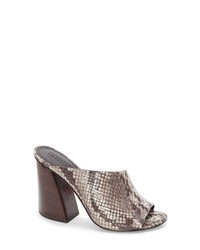Grey Snake Leather Mules