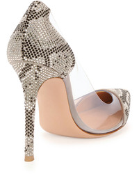 Gianvito Rossi Clearsnake Print Pump Dust
