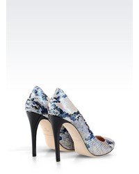 Giorgio Armani Court Shoe In Snake Print Leather