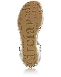 Pedro Garcia Judith Studded Snake Embossed Leather Thong Sandals
