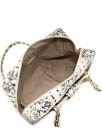 Versace Collection Chain Handle Snake Embossed Leather Shoulder Bag Nerosabbi