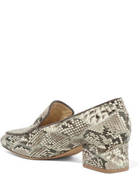 Alexandre Birman Python Loafers Gray