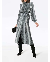 Alessandra Rich Python Print Silk Dress