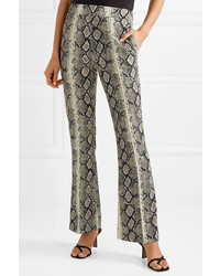 We11done Snake Print Stretch Jersey Flared Pants