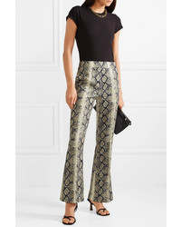 We11done Snake Print Stretch Jersey Flared Pants