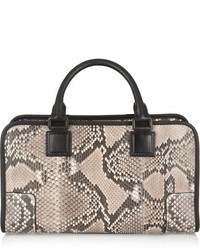Loewe Amazona Small Leather Trimmed Python Tote Snake Print