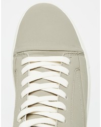 Asos Brand Sneakers In Gray With Cleated Sole