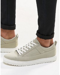 Asos Brand Sneakers In Gray With Cleated Sole