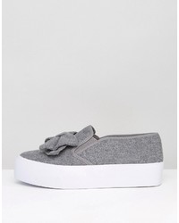 Asos Discover Wide Fit Bow Sneakers