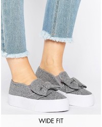 Asos Discover Wide Fit Bow Sneakers