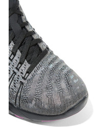Nike Free Tr 6 Metallic Mesh And Neoprene Sneakers Gray