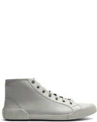 Lanvin High Top Grained Leather Trainers