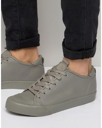 Asos Lace Up Sneakers In Block Gray