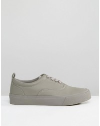 Asos Lace Up Sneakers In Gray