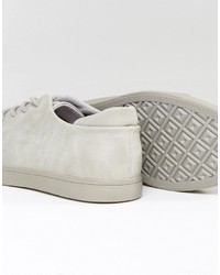 Asos Lace Up Sneakers In Gray With Toe Cap