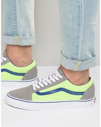 Vans Old Skool Neon Sneakers In Green V004ojjsv