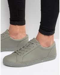 Asos Sneakers In Gray With Speckle Print Sole