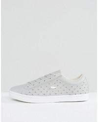 Lacoste Straightset 117 Sneakers In Gray With Gold Croc