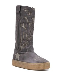 Golden Goose Deluxe Brand Embroidered Mid Calf Boots