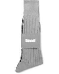 Thom Browne Anchor Patterned Cotton Blend Over The Calf Socks