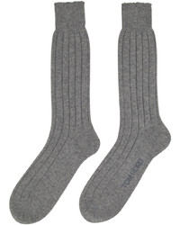 Tom Ford Grey Cashmere Long Socks