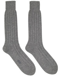 Tom Ford Grey Cashmere Long Socks