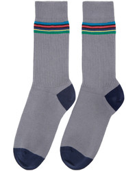 Paul Smith Grey Duo Rib Socks