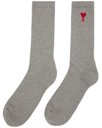 AMI Alexandre Mattiussi Grey Logo Socks