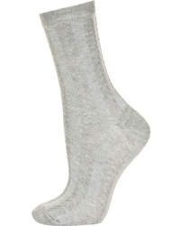 Topshop Grey Plait Stitch Ankle Socks