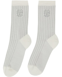Brunello Cucinelli Grey Striped Socks